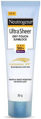 NEUTROGENA Sunscreen - SPF 50+ PA++++ Ultra Sheer Dry-Touch Sunblock| Water & Sweat resistant| No white cast