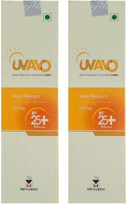 Uvavo Sunscreen - SPF 50 PA+++ Broad Spectrum Sunscreen Lotion (Menarini)