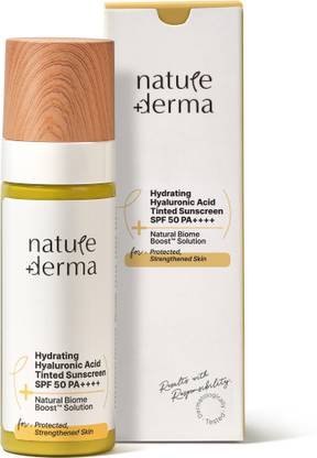Nature Derma Sunscreen - SPF 50 PA++++ Hyaluronic Acid Tinted Sunscreen SPF 50 PA++++ Natural Biome-Boost™ Solution