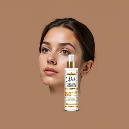 Utkrisht Sunscreen - SPF 60+ PA+++ Khadi SPF 60 Lotion with Quick Absorb and Oil-Free Skin Feel