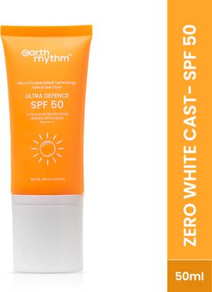 Earth Rhythm Sunscreen - SPF SPF 50 Tube PA++++ Ultra Defence Hybrid Sunscreen SPF 50 PA++++, Zero White Cast, Non Sticky