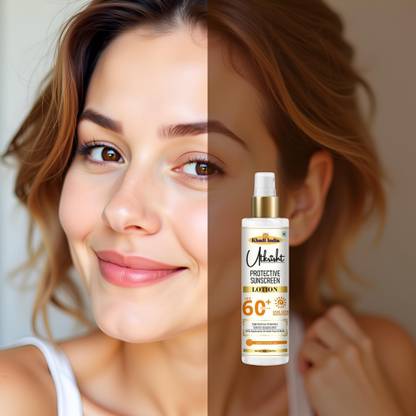 Utkrisht Sunscreen - SPF 60+ PA+++ Khadi SPF 60 Lotion for Soft Texture and Sun Safe Skin