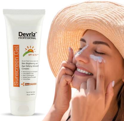 DEVRIZ PROFESSIONAL Sunscreen - SPF 50 PA+++ Niacinamide & Vitamin E Sunscreen with SPF 50 PA+++| Protects & Bright Skin