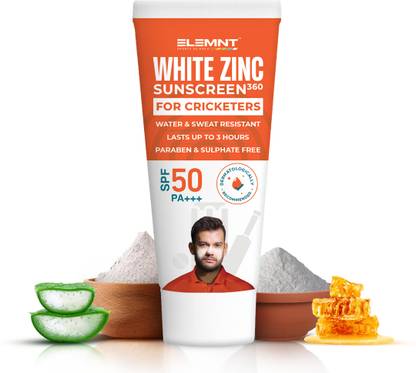 Elemnt Sports Science Sunscreen - SPF 50 PA+++ White Zinc Sunscreen