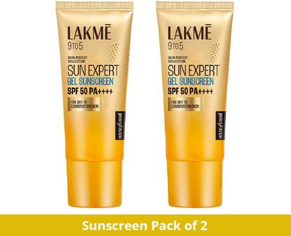 Lakmé Sunscreen - SPF 50 PA+++ Sunscreen Gel SPF 50 PA+++Niacinamide, Water Light, 100g PO2