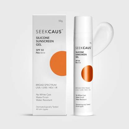 SEEKCAUS Sunscreen - SPF 50 PA++++ PA++++ Broad Spectrum, Protect From UVA & UVB, No White Cast, For Unisex, Silicone Gel
