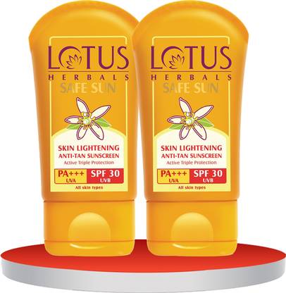 LOTUS HERBALS Sunscreen - SPF 30 PA+++ Safe Sun Skin Lightening Anti-Tan Sunblock