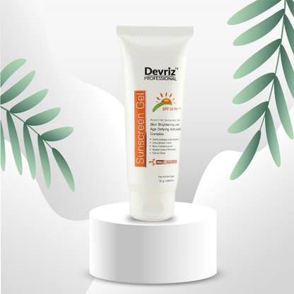 DEVRIZ PROFESSIONAL Sunscreen - SPF 50 PA+++ Gel SPF 50 PA+++| UVA/B & Blue Light Protection for Men & Women