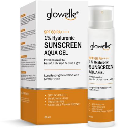 Aaryanveda Sunscreen - SPF 60 PA++++ Glowelle Sunscreen Gel Invisible Matte Finish For UV A & UV B Protection
