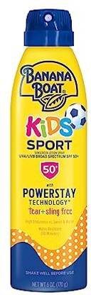Banana Boat Sunscreen - SPF 50 Kids Sport Tear+Sting Free Yellow Spray 6oz.