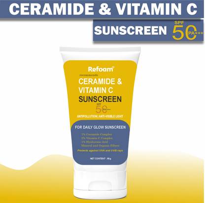 REFOAM Sunscreen - SPF SPF+++ PA+++ Ceramide & Vitamin C | UVA UVB Sun Protection