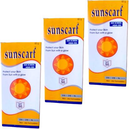 DOOMSDAY Sunscreen - SPF 50 PA+++ SUNSCRAF SUNSCREEN AQUA GEL FOR COMPLETE PROTECT UVA/UVB RAYS PACK OF-60g x 2