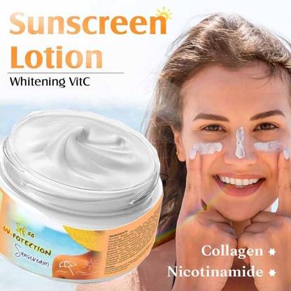 manasona Sunscreen - SPF 50 PA+++ SPF 50 PA+++ Sunscreen Cream Daily Glow With Vitamin C+E For Sun Protection