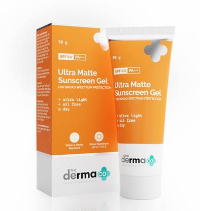 The Derma Co Sunscreen - SPF 60 PA+++ Ultra Matte Sunscreen Gel with
