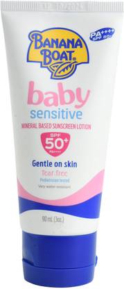 Banana Boat Sunscreen - SPF 50 PA++++ Baby Sensitive Mineral Based Sunscreen Lotion