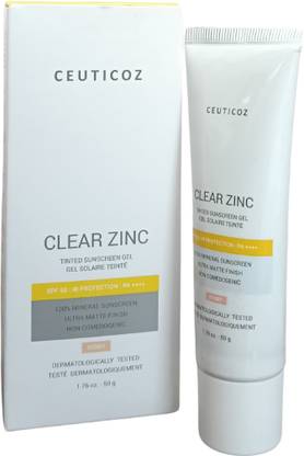 CEUTICOZ Sunscreen - SPF 50 PA++++ CLEAR ZINC TINTED SUNSCREEN GEL