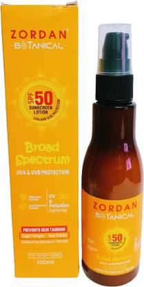 ZORDAN Sunscreen - SPF 50 PA+ Sunscreen Lotion UVA+UVB Sun Protection SPF-50