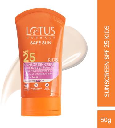 LOTUS HERBALS Sunscreen - SPF 25 Safe Sun Kids Sunscreen Cream SPF 25