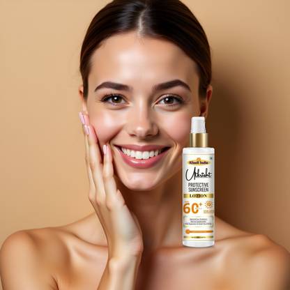 Utkrisht Sunscreen - SPF 60+ PA+++ Khadi Herbal SPF 60 Lotion with Nourishing Skin Herbs
