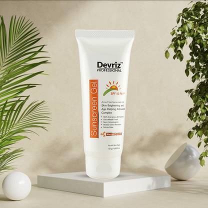 DEVRIZ PROFESSIONAL Sunscreen - SPF 3 PA+++ SPF 50 Sunscreen Gel, For Broad Spectrum UVA and UVB Protection (50ML).