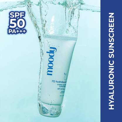 MOODY Sunscreen - SPF 50 PA+++ 7D Hydro Burst Hybrid Water Sunscreen, Hyaluronic & Coconut - SPF 50 PA