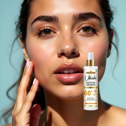 Utkrisht Sunscreen - SPF 60+ PA+++ Khadi Sunscreen Lotion SPF 60 for Face Glow and UV Block