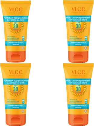 VLCC Sunscreen - SPF 30 PA+++ Matte Look Depigmentation SPF 30 Premium Sunscreen Gel Cream Combo (100gm X 4)