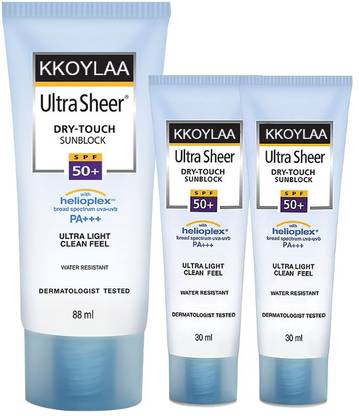 KKOYLAA Sunscreen - SPF 50 PA+++ Neutrogena Ultra Sheer Sunscreen Best Value Combo – Pack of 3