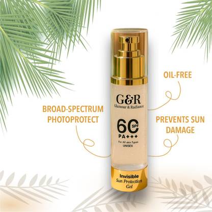 Glamour and Radiance Sunscreen - SPF 60 PA+++ G&R Invisible Sunscreen Gel