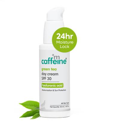 mCaffeine Green Tea day cream with hyaluronic acid for glowing skin & Fairness + 30 SPF