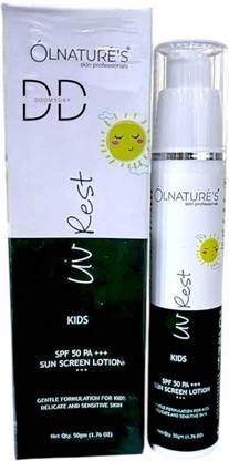 DOOMSDAY Sunscreen - SPF 50 PA+++ OLNATURE UVREST SUNSCREEN LOTION FOR KIDS FULL PROTECTION UVA/AVB RAYS PACK OF 1