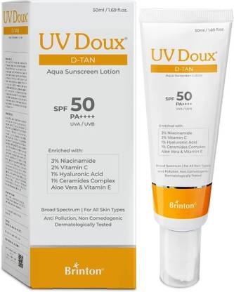 Doux Sunscreen - SPF 50+ PA++++ D-TAN Aqua Sunscreen Lotion