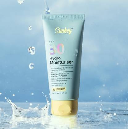 Sunkey Sunscreen - SPF 30 PA+++ Hydro Moisturiser With Primalhyal, Ceramide Complex & Buriti Pulp Oil