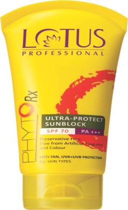 Lotus Professional Sunscreen - SPF 50 PA+++ PHYTO-RX ULTRA-PROTECT SUNBLOCK SPF-70 PA+++ - SPF 70 PA+++ (50 g)