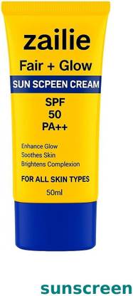 Zailie Sunscreen - SPF 50 PA++ Glow Skin SPF PA++ Cream