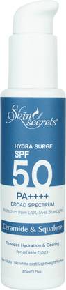 SKIN SECRETS Sunscreen - SPF 50 PA++++ Hydra Surge Sunscreen SPF 50 PA++++ with Ceramide, Squalene & Watermelon Extract