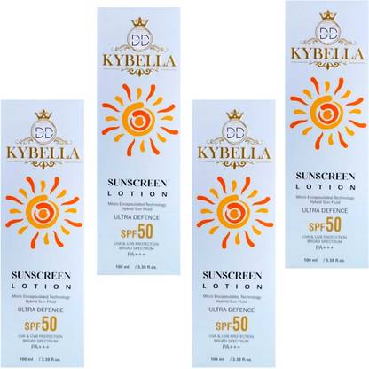 DOOMSDAY Sunscreen - SPF 50 PA++ KYBELLA SUNSCREEN LOTION FOR HIGH PROTECTION FOR UVA/UVB RAYS PACK OF- 100ml x 4