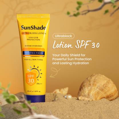 Leeford Sunscreen - SPF 30 PA+++ Sunshade Ultra Block Sunscreen Lotion| UVA + UVB & Broad Spectrum Protection