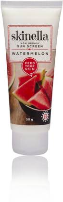 SKINELLA Sunscreen - SPF 50 PA+++ Watermelon Sun Screen SPF25, 50g