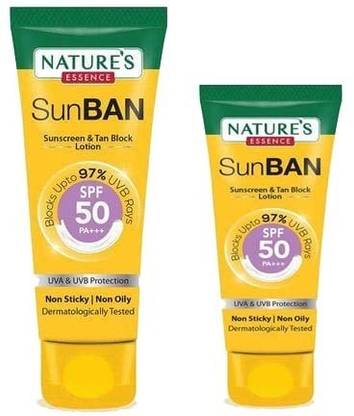 Nature's Essence Sunscreen - SPF 50 PA+++ SUNBAN SPF 50(175MRP)60ML+SPF 50(100MRP) 30ML