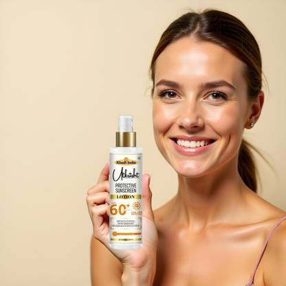 Utkrisht Sunscreen - SPF 60+ PA+++ Khadi SPF 60 Sunscreen Lotion with Easy Blend and Matte Finish