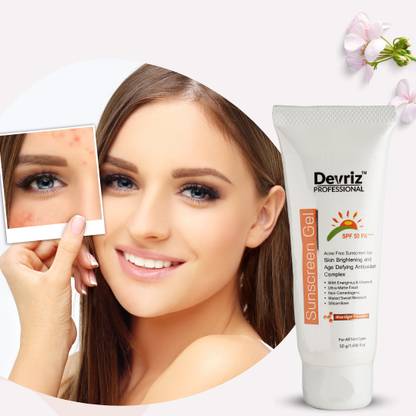 DEVRIZ PROFESSIONAL Sunscreen - SPF 50 PA+++ Spf 50 Sunscreen Gel Protects From Harmful UVA & UVB Rays & Skin Brightening
