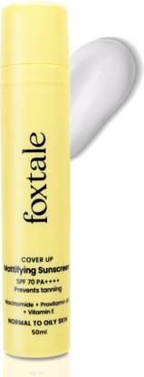 Foxtale Sunscreen - SPF 70 PA++++ Gel-Cream Sunscreen for Oily Skin with Niacinamide|Prevents Tan|Pore-minimising