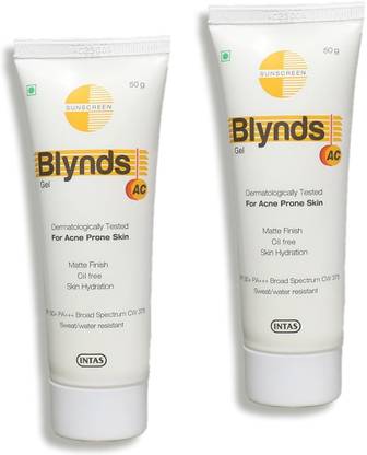 Blynds Sunscreen - SPF 30+ PA+++ AC Gel Sunscreen SPF 30+ | No White Cast | For Oily, Dry & Sensitive Skin | 50g