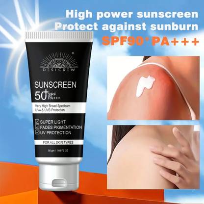 Desi Crew Sunscreen - SPF 50 PA+++ Sunscreen SPF 50 with Kesar & Niacinamide