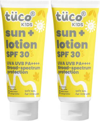 TuCo Sunscreen - SPF 30 PA++++ Kids Sunscreen Lotion SPF30 for Kids Ages 2-5, 5-10 Years | 100ml (Pack of 2)
