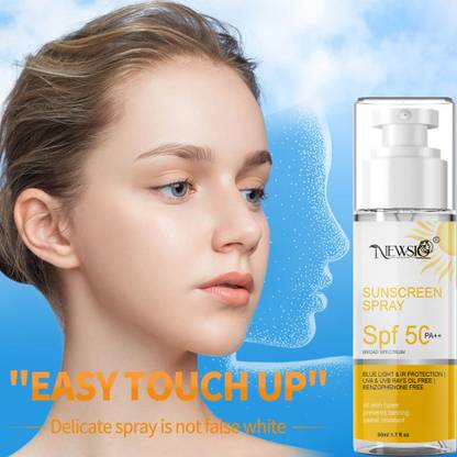 Newsio Sunscreen - SPF 50 PA+++ Sunscreen Spray with Niacinamide & Hyaluronic Acid | UVA & UVB Protection