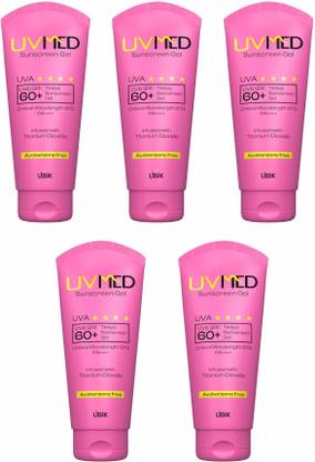 UVmed Sunscreen - SPF 60 PA++++ Tinted Sunscreen Cream Pack of 5