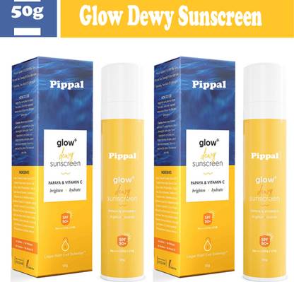 PIPPAL Sunscreen - SPF 50 PA++++ Radiance+ Dewy Sunscreen SPF 50+ PA+++ Lightweight texture (Pack of 2)