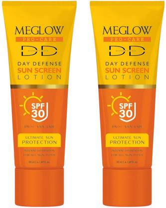 DOOMSDAY Sunscreen - SPF 30 PA++ MEGLOW DEFENSE SUNSCREEN FOR HIGH PROTECTION FOR UVA/UVB RAYS PACK OF- 50ml x 2